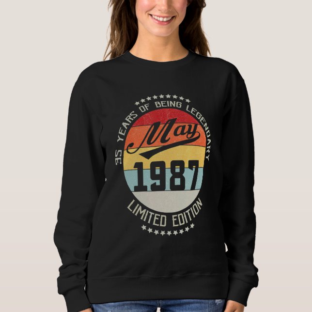 Sudadera Mayo 1987 35º Cumpleaños 35 Años De Legendaria (Anverso)