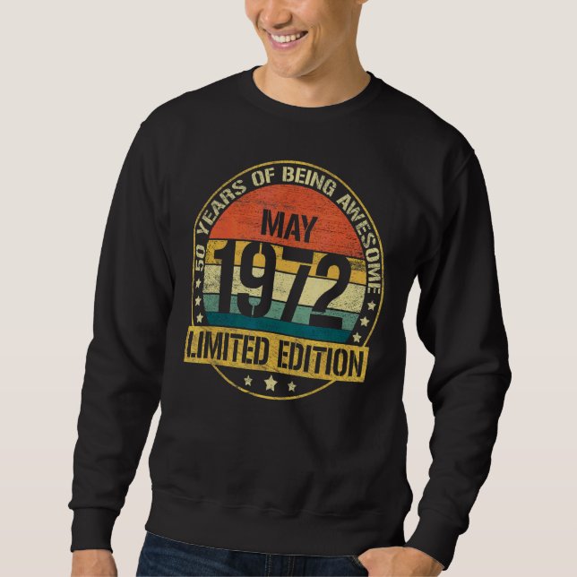 Sudadera Mayo de 50 años 1972 50º cumpleaños (Anverso)
