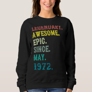 Sudadera Mayo de 50 años Mayo de 1972 Hombres Cumpleaños Mu