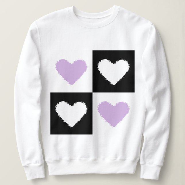Sudadera Mazipoodles Corazón Abstracción Lilac (Anverso del diseño)