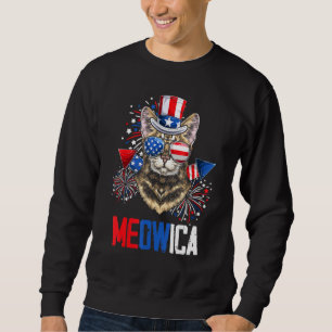Sudadera Mb35 4 De Julio Meowica Bandera Americana Fuego Ca