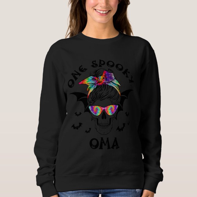 Sudadera Mb One Spooky Oma Scary Skull Tie Dye Halloween Co (Anverso)