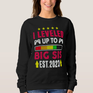Sudadera Me Ascendí a Hermana Mayor 2023 Hermana Gamer 202