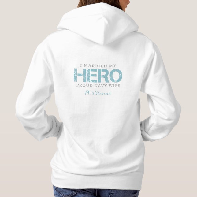 Sudadera Me casé con mi héroe - esposa de Sailor (Reverso)