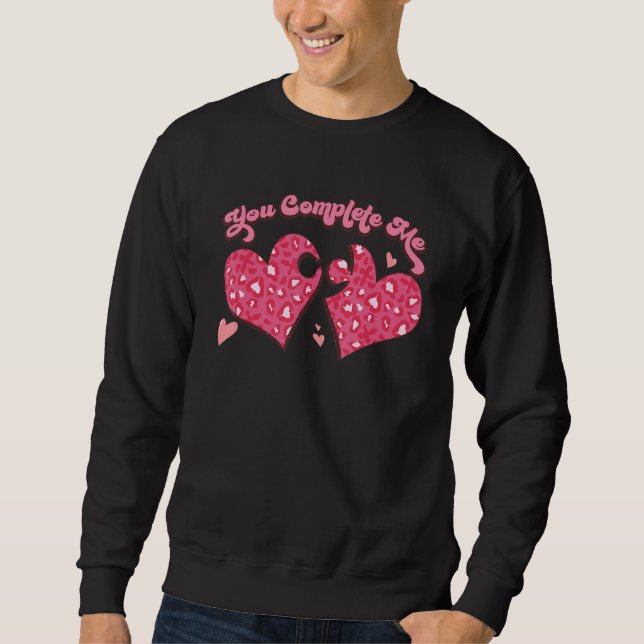 Sudadera Me Completas Rompecabezas de Corazón San Valentín  (Anverso)