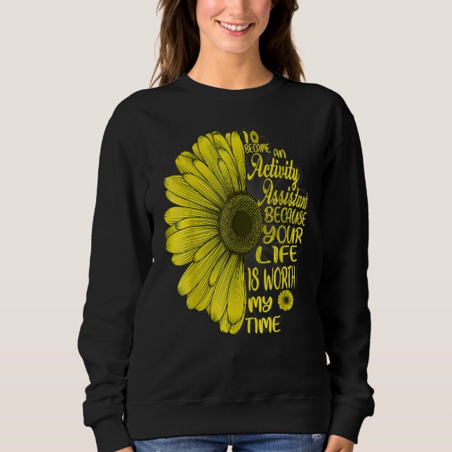 Sudadera Me Convirtí En Un Asistente De Actividad Flor Vint (Anverso)