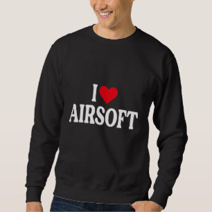 Sudadera Me encanta Airsoft con corazón rojo