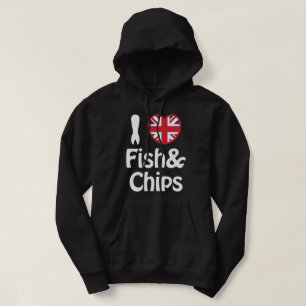 Sudadera Me Encanta [Amo] Pescado y Papas Fritas