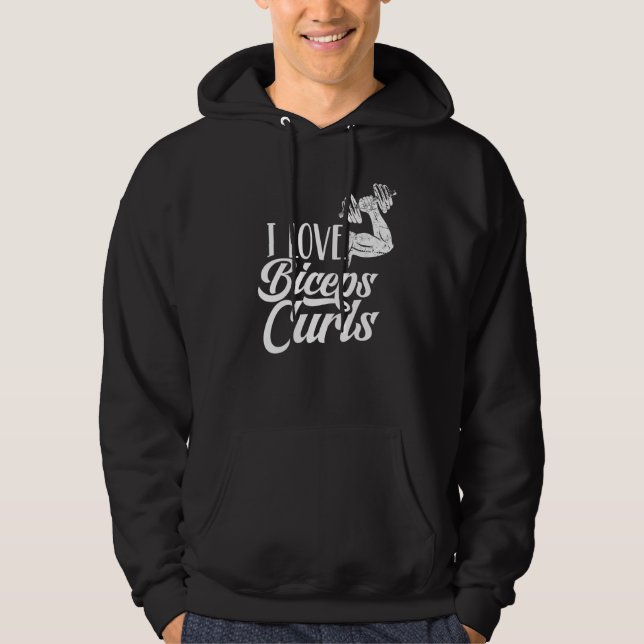 Sudadera Me Encanta Biceps Curls Músculos Dice Curl De Trab (Anverso)