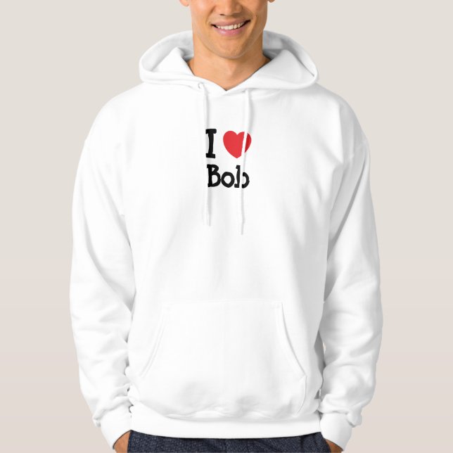Sudadera Me encanta Bob personalizado corazón personalizado (Anverso)