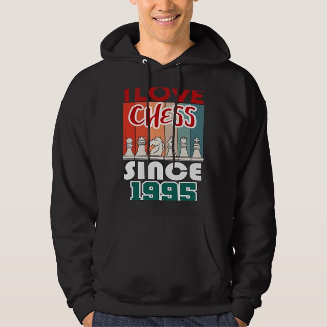 Sudadera Me encanta el ajedrez desde 1995 (Anverso)