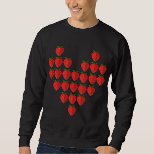 Sudadera Me encanta el arte de frutas de fresas en el coraz