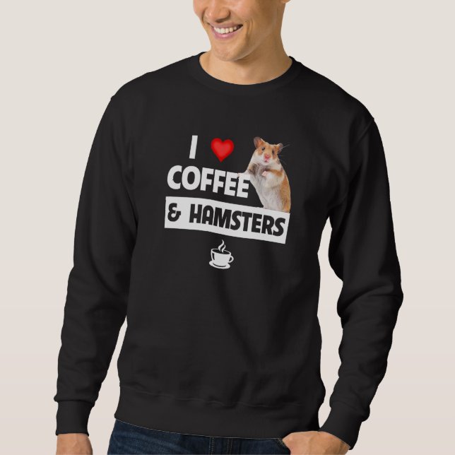 Sudadera Me encanta el café y los hamsters Cage Wheel Caffe (Anverso)