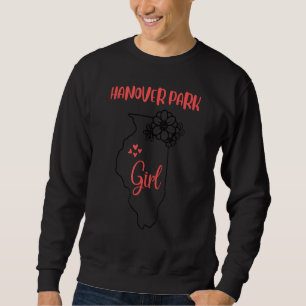 Sudadera Me encanta el contorno de la flor del estado de Il