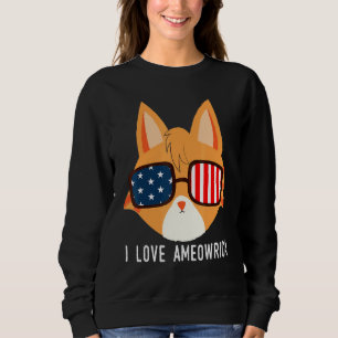 Sudadera Me encanta el Naranja estadounidense Tabby Cat Mas