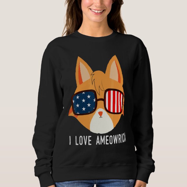 Sudadera Me encanta el Naranja estadounidense Tabby Cat Mas (Anverso)
