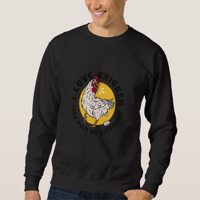 Sudadera Me Encanta El Pollo, Me Saltan El Desayuno (Anverso)