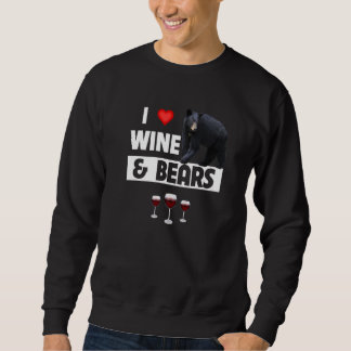 Sudadera Me encanta el vino y los osos beber vida silvestre