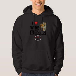 Sudadera Me encanta el vino y los tigres y me encanta beber