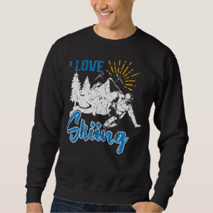 Sudadera Me Encanta Esquiar Nieve Vintage