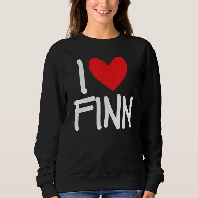 Sudadera Me encanta Finn Name Personalized Men BFF Friend H (Anverso)