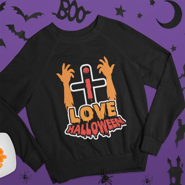 Sudadera Me Encanta Halloween Zombie Manos Sweatshirt (Subido por el creador)