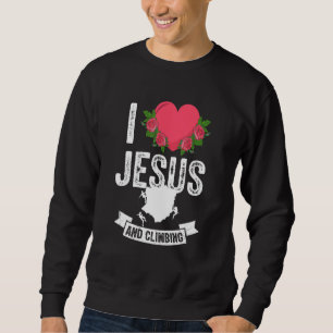 Sudadera Me Encanta Jesús Y El Montaje De Escalada De Rock 