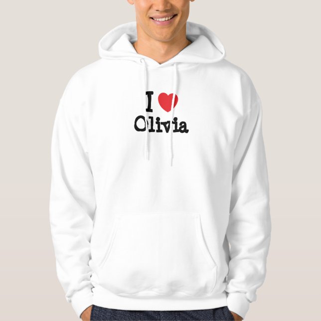 Sudadera Me encanta la camiseta de corazón de Olivia (Anverso)