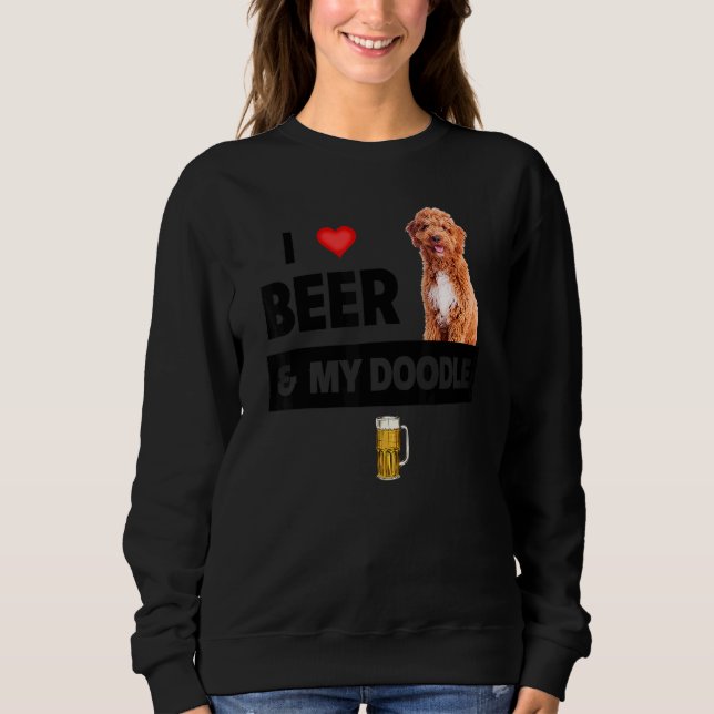 Sudadera Me Encanta La Cerveza Y Mi Dueño De Perro Dorado (Anverso)