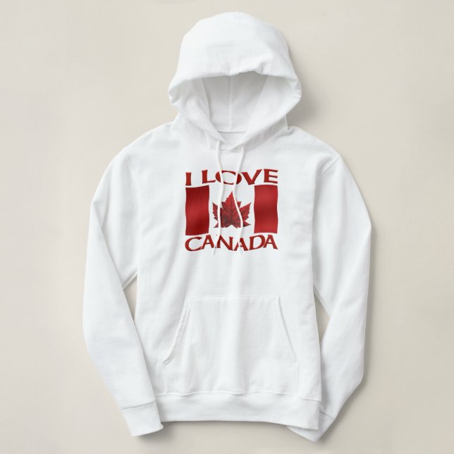 Sudadera Me encanta la Chaqueta Hoodie de Canadá para mujer (Diseño del anverso)