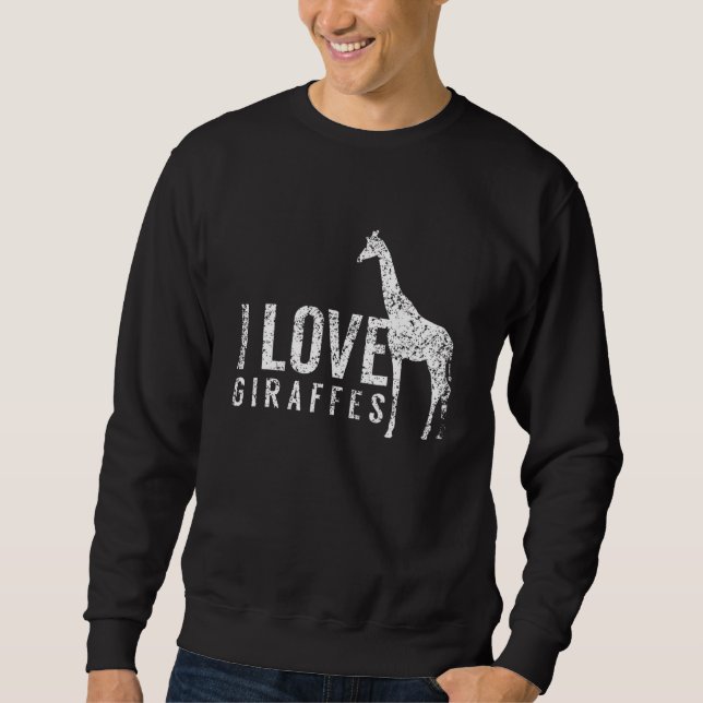 Sudadera Me encanta la jirafa animal (Anverso)