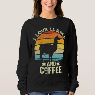 Sudadera Me Encanta La Llama Y El Café Llamas Retro Vintage