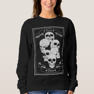 Sudadera Me encanta la música de rock calaveras góticas de