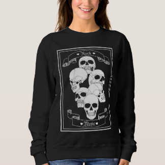 Sudadera Me encanta la música de rock calaveras góticas de
