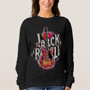Sudadera Me encanta la pintura de guitarra eléctrica Rock N