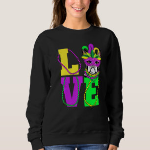 Sudadera Me encanta Mardi Gras Funny Boston Terrier Dog Mas