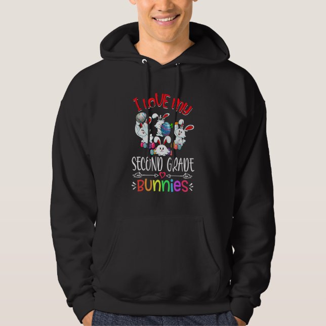 Sudadera Me encanta mi bollo de segundo grado de conejitos  (Anverso)