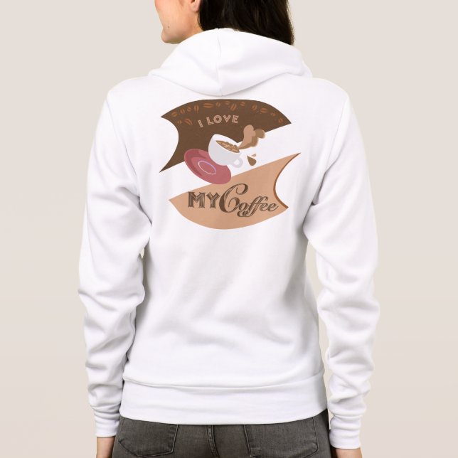 Sudadera Me encanta mi café retro Java (Reverso)