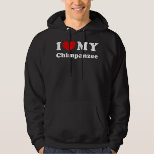 Sudadera Me Encanta Mi Chimpancé Corazón Mi Chimpancé