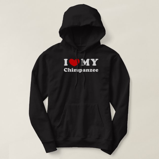 Sudadera Me Encanta Mi Chimpancé Corazón Mi Chimpancé (Diseño del anverso)