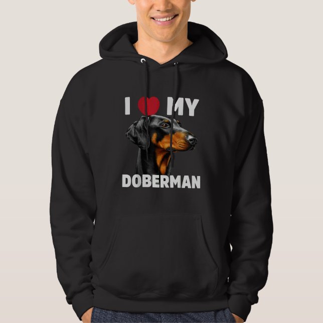 Sudadera Me encanta mi Doberman (Anverso)