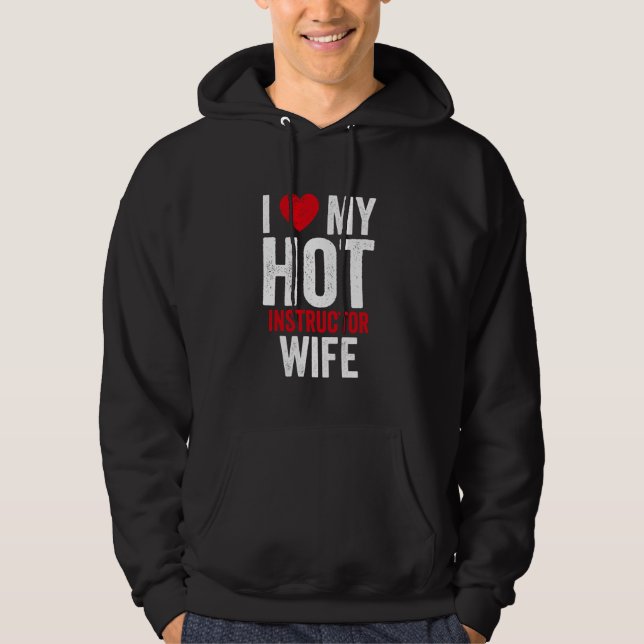 Sudadera Me encanta mi esposa instructora en caliente Texto (Anverso)