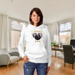 Sudadera Me encanta mi foto del corazón de mi novio.<br><div class="desc">Añade un nombre y una foto dentro del marco con forma de corazón. Con corazones dorados como decoración.</div>