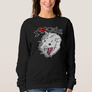 Sudadera Me encanta mi gato Gracioso animal de basura Possu
