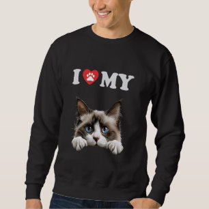 Sudadera Me encanta mi gato Snowshoe Kitten Funny Cat Lover