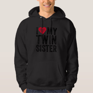Sudadera Me Encanta Mi Hermana Gemela Del Corazón Rojo Dive