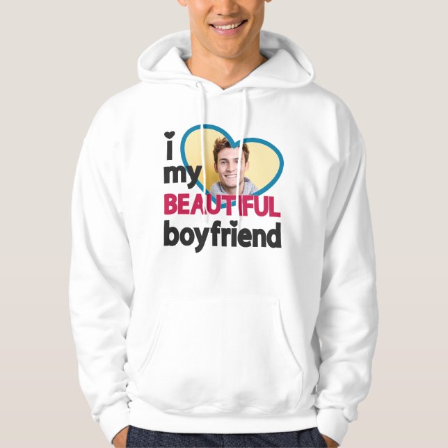 Sudadera Me encanta mi hermosa foto de personalizado de nov (Anverso)