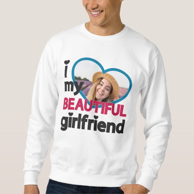 Sudadera Me encanta mi hermosa foto de personalizado de nov (Anverso)