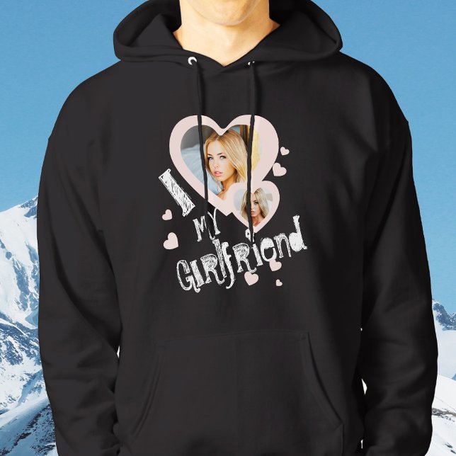 Sudadera Me encanta mi novia Chalkboard Doodles Black (Subido por el creador)