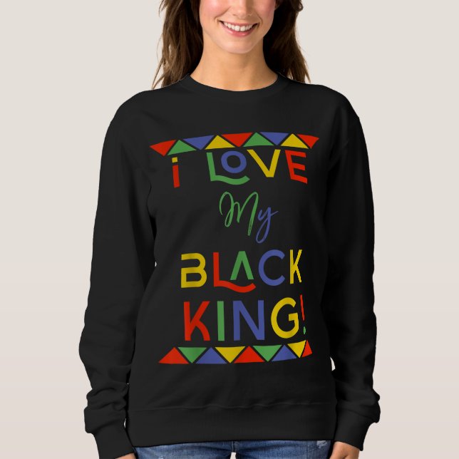 Sudadera me encanta mi novia king negro africano americano  (Anverso)